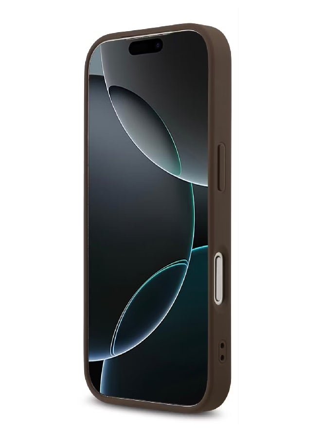 Guess MagSafe 4G PU Leather Case with Triangle Logo for iPhone 17 Pro Max - Brown - Image 3